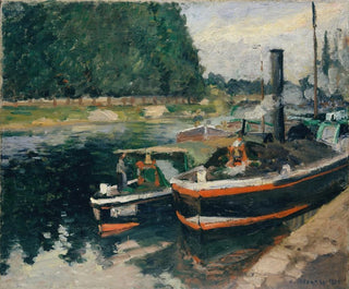 Barges at Pontoise - Camille Pissarro — artwork view