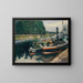 Barges at Pontoise - Camille Pissarro — framed artwork on a wall