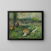 Farmyard with Chickens and Ducks - Camille Pissarro — framed artwork on a wall