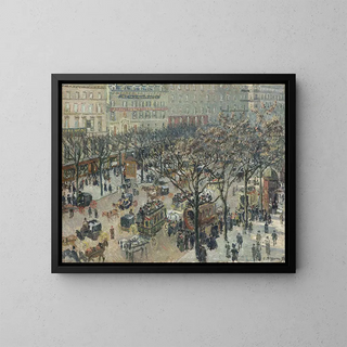 Boulevard des Italiens au soleil du matin - Camille Pissarro — framed artwork on a wall