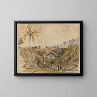 Pont à Caracas - Camille Pissarro — framed artwork on a wall