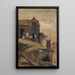 White Horse in front of a Farm - Camille Pissarro — framed artwork on a wall