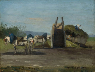 Horses and chariots - Camille Pissarro — artwork view