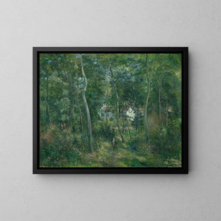 Lisière des bois près de l'Hermitage à Pontoise - Camille Pissarro — framed artwork on a wall