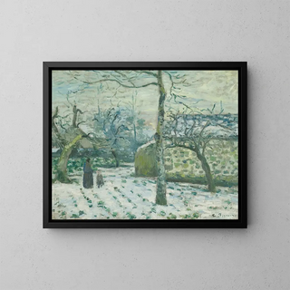 Snow Effect Painting at Montfoucault - Camille Pissarro — framed artwork on a wall
