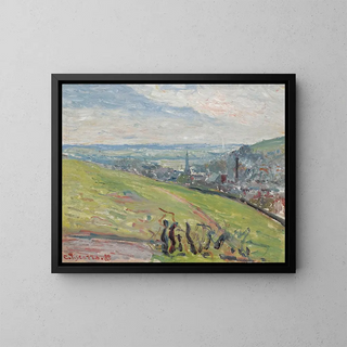 Environs of Rouen - Camille Pissarro — framed artwork on a wall