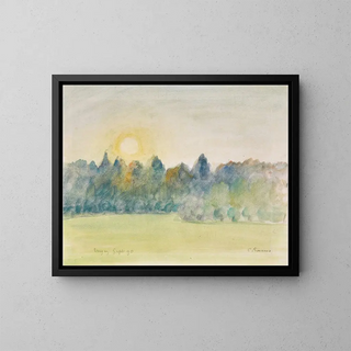 Eragny Painting - Camille Pissarro — framed artwork on a wall