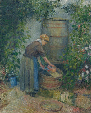 Woman washing a pan - Camille Pissarro — artwork view