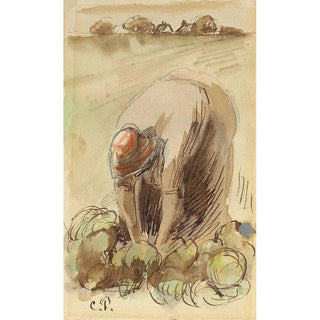Reproduction of the painting Woman arching - Camille Pissarro