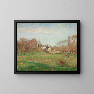 the field and mill painting in Osny - Camille Pissarro — framed artwork on a wall