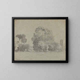 Bosquet d'arbres - Camille Pissarro — framed artwork on a wall