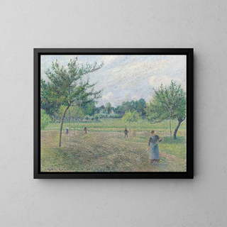 Fauchage à Ragny - Camille Pissarro — framed artwork on a wall