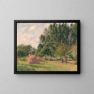 Meules au lever du soleil - Camille Pissarro — framed artwork on a wall