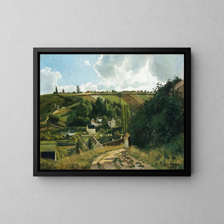 Hill of Jalais in Pontoise - Camille Pissarro — framed artwork on a wall