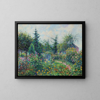 Garden and henhouse at Les Damps - Camille Pissarro — framed artwork on a wall