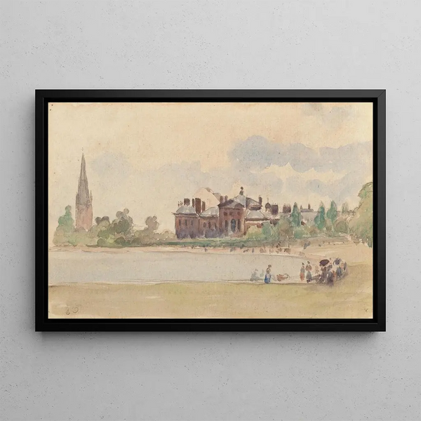 Les Jardins de Kensington, Londres - Camille Pissarro — framed artwork on a wall