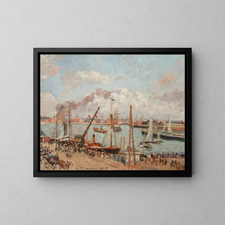 L'Anse des Pilotes, sunny afternoon, Le Havre - Camille Pissarro — framed artwork on a wall