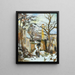 La Maison Rondest sous la neige Pontoise ou Chemin de l'Hermitage Pontoise sous la neige - Camille Pissarro — framed artwork on a wall