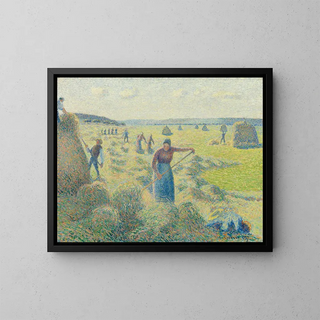 The Harvest of Hay - Camille Pissarro — framed artwork on a wall