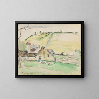 La ferme Châtillon-sur-Seine - Camille Pissarro — framed artwork on a wall