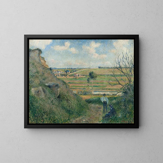 Landscape Painting of Bazincourt - Camille Pissarro — framed artwork on a wall