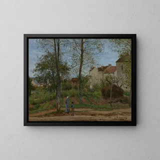 Landscape Painting at Louveciennes - Camille Pissarro — framed artwork on a wall