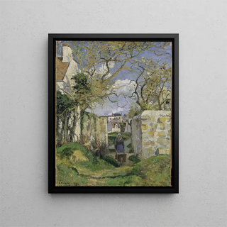 Landscape Painting from Pontoise - Camille Pissarro — framed artwork on a wall