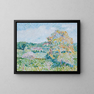 The Big Walnut Tree, Eragny, Autumn - Camille Pissarro — framed artwork on a wall