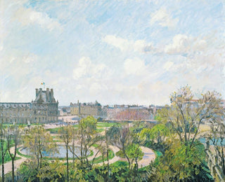 Le Jardin des Tuileries et le Pavillon de Flore, matin de printemps - Camille Pissarro — artwork view