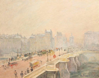 Le Pont Neuf, effet de neige et brouillard - Camille Pissarro — artwork view