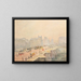 Le Pont Neuf, effet de neige et brouillard - Camille Pissarro — framed artwork on a wall