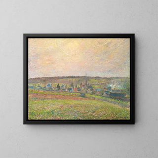The Village of Ragny - Camille Pissarro — framed artwork on a wall