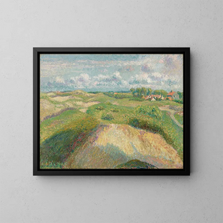 Les dunes de Knokke, effet de soleil - Camille Pissarro — framed artwork on a wall
