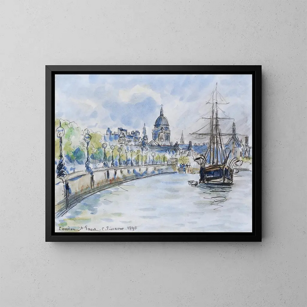 Saint Paul's Cathedral in London - Camille Pissarro — framed artwork on a wall