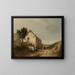 House by a country road with figures - Camille Pissarro — framed artwork on a wall