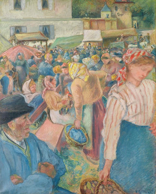 the Poultry Market in Pontoise - Camille Pissarro — artwork view