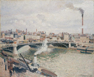 Morning, a cloudy day in Rouen - Camille Pissarro — artwork view