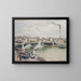 Morning, a cloudy day in Rouen - Camille Pissarro — framed artwork on a wall