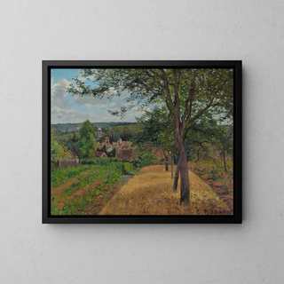 Orchard at Louveciennes - Camille Pissarro — framed artwork on a wall