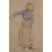Peasant Painting with Pitchfork - Camille Pissarro — artwork view