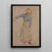 Peasant Painting with Pitchfork - Camille Pissarro — framed artwork on a wall