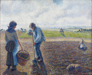 Peasants in the Fields - Camille Pissarro — artwork view