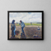 Peasants in the Fields - Camille Pissarro — framed artwork on a wall