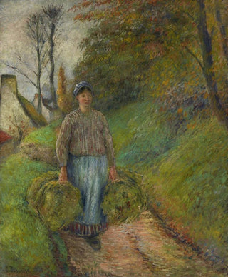 Peasant Painting carrying two hay bales (1) - Camille Pissarro — artwork view