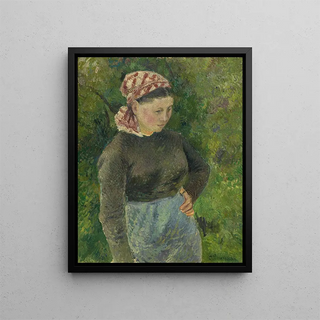 Peasant Painting - Camille Pissarro — framed artwork on a wall