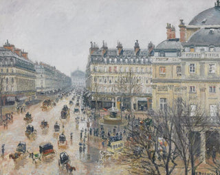 Place du Théâtre Français, Paris, under the rain - Camille Pissarro — artwork view