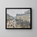 Place du Théâtre Français, Paris, under the rain - Camille Pissarro — framed artwork on a wall