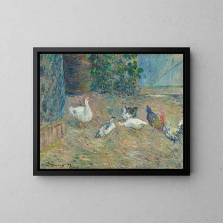 Poulailler, la maison rouge, Pontoise - Camille Pissarro — framed artwork on a wall