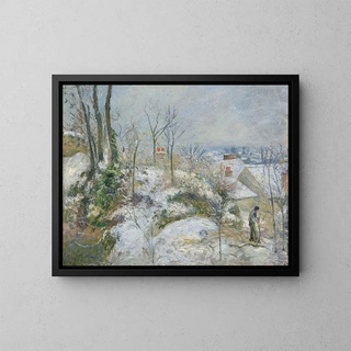 Rabbit in a burrow at Pontoise under the snow - Camille Pissarro — framed artwork on a wall