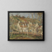 Coin de village sous la neige avec des toits rouges - Camille Pissarro — framed artwork on a wall